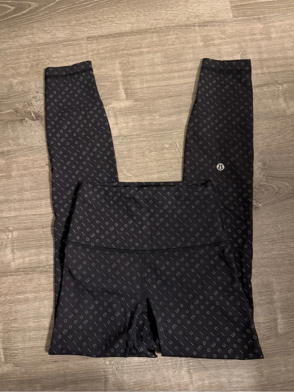 lululemon athletica Black Allover Logo Leggings